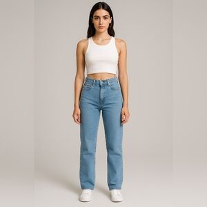 HNST Jeans Womens 29 X 32 Relaxed Tapered Black Denim Button Fly